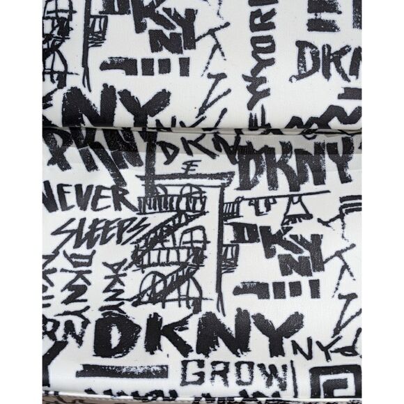 DKNY Graffiti x Punk x Streetwear Tilly Medium Foldover Backpack White/Black NWT - Picture 6 of 9